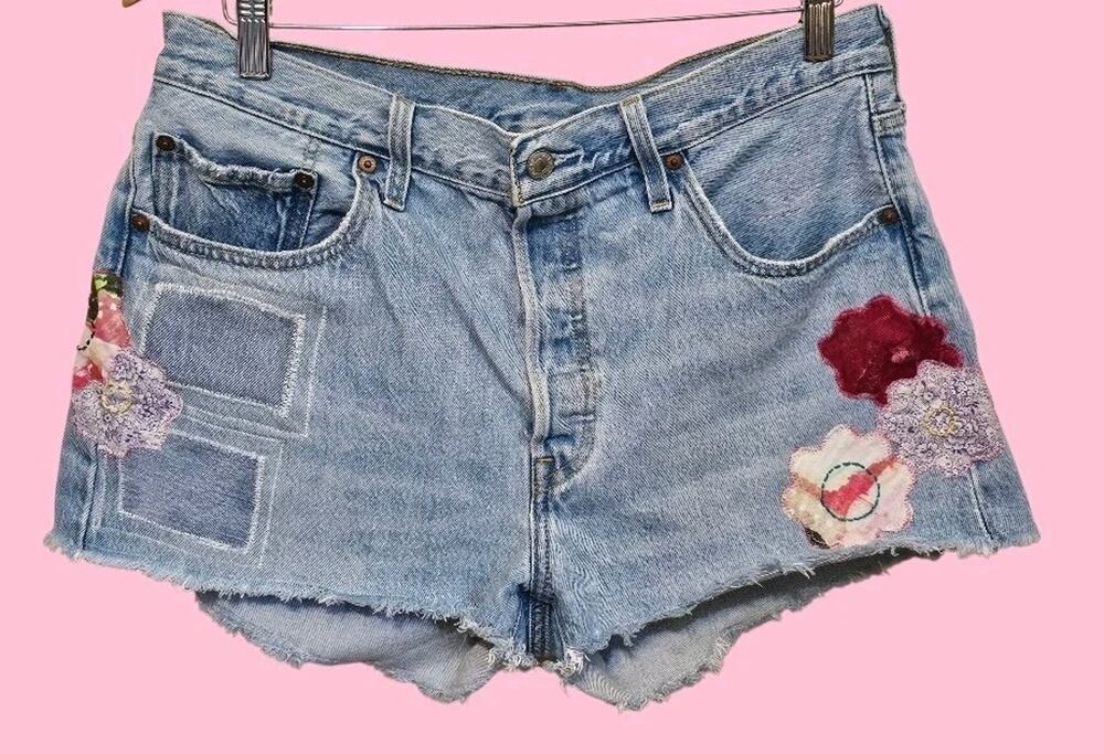 Upcycled Levis Cutoff Denim Shorts With OOAK